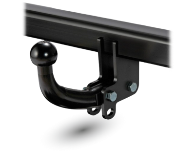 ORIS ASP fixed towbar with bolted mounting bracket and towball attached to a crossmember.