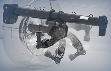 Illustration of the first fully electric swiveling towbar system integrated into a vehicle, highlighting ORIS innovation in automated towing technology.