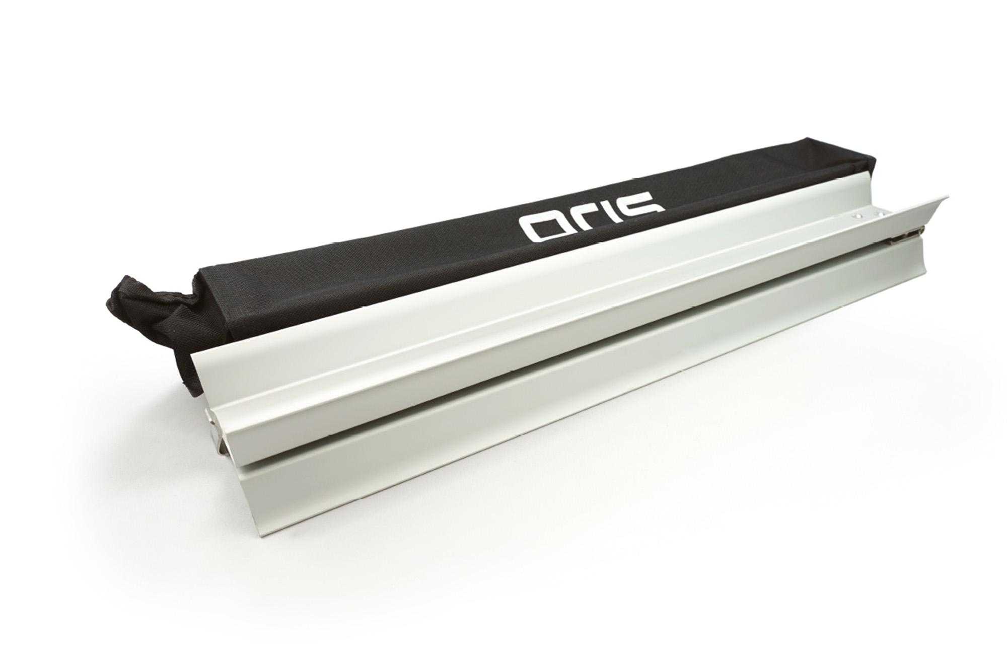 ORIS foldable loading ramp for bicycle carriers shown folded with storage bag on a white background.